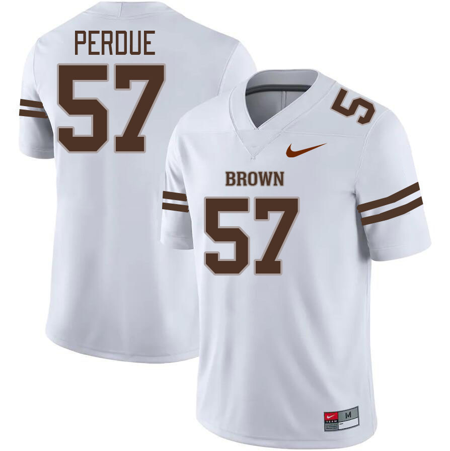 Men-Youth #57 John Perdue 2023 Brown Bears College Football Jerseys Stitched-White